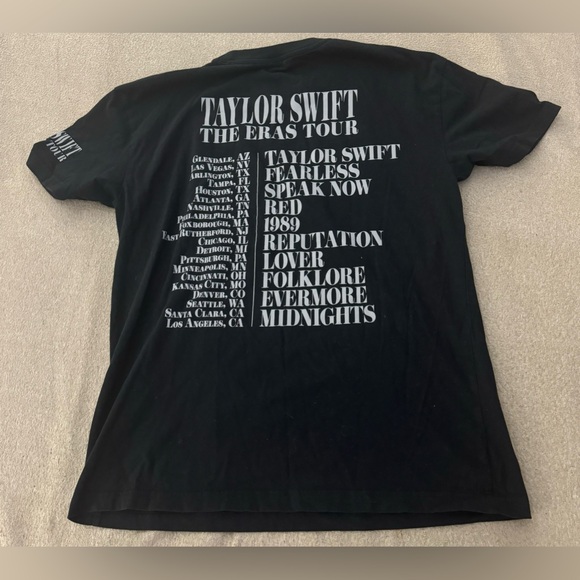 Taylor Swift The Eras Tour Concert T Shirt Black Short Sleeve Women Large Cotton - Picture 3 of 7